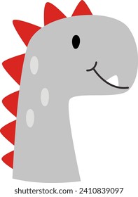 Childish Dinosaur Head Vector Illustration