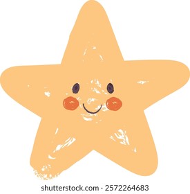 Childish Drawing Sun Character Vector Illustration