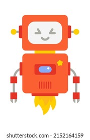 Robot retro de droid infantil. Ilustración del vector
