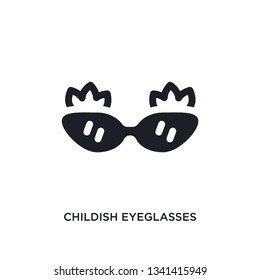 childish eyeglasses isolated icon. simple element illustration from woman clothing concept icons. childish eyeglasses editable logo sign symbol design on white background. can be use for web and