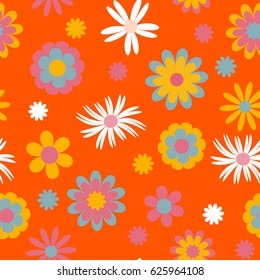 Childish flowers seamless pattern, vector. Ideal for childish cloth, wallpaper, wrapping paper, nursery interior decoration and much more
