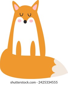 Ilustración vectorial infantil del animal del zorro