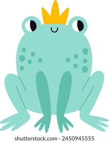 Kindlicher Frosch mit Krone Vektorillustration