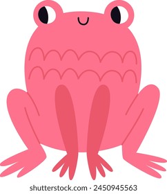 Childish Frog Reptile Vector Illustration