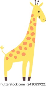 Childish Giraffe Animal Vector Illustration