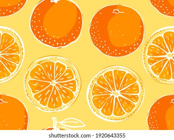 childish hand drawing circle orange cartoon element seamless pattern for wallpaper, texture, banner, label or any usage. vector design.