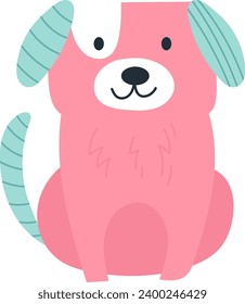 Childish Hand Drawn Dog Vector Illustration