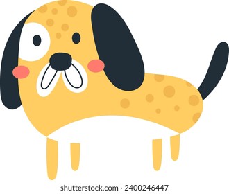 Ilustración de vectores de perros dibujados a mano infantil