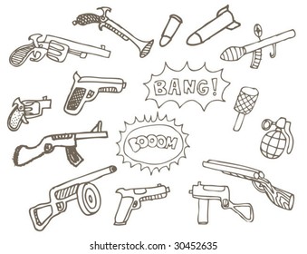 armas infantiles dibujadas a mano