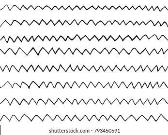 childish hand drawn zig zag line art seamless pattern, wallpaper, texture, banner, label, background, vector design