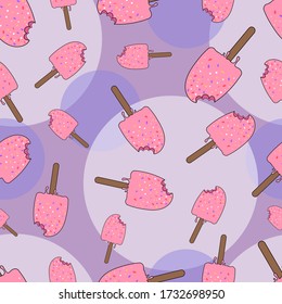 childish ice cream vector background - pattern
