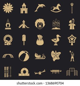 Childish icons set. Simple set of 25 childish vector icons for web for any design