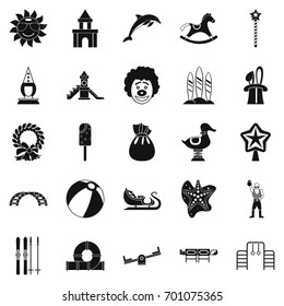 Childish icons set. Simple set of 25 childish vector icons for web isolated on white background