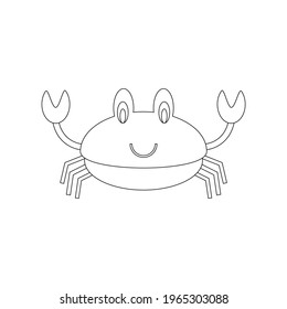 childish illustration, of crab on white background