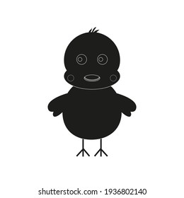 childish illustration of cute baby chick