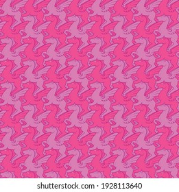 Childish illustration of pegasus pattern, winged horse pattern in cartoon style