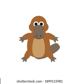 childish illustration of platypus on white background