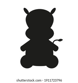 childish illustration of rhinoceros on white background