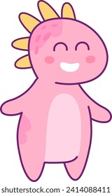 Childish Kid Dinosaur Vector Illustration