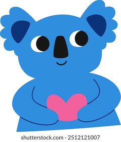 Childish Koala Portrait Vector Illustration