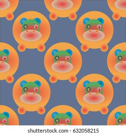 Childish like colored background with lovely hippo.