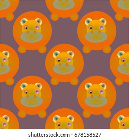 Childish like colored background with lovely hippo.