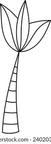 Childish Lined Palm Vector Illustration