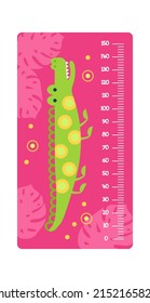 Childish Meter with Crocodile Cartoon Animal. Vector illustration