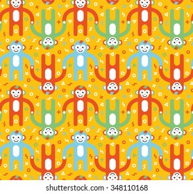 Childish monkeys seamless pattern.