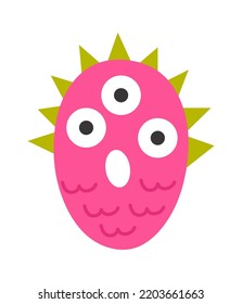Childish monster 0 digit. Vector illustration