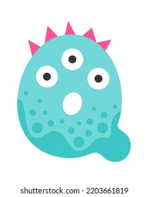 Childish monster Q letter. Vector illustration