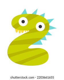 Childish monster Z letter. Vector illustration