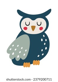 Ilustración de vectores de aves de búho infantil