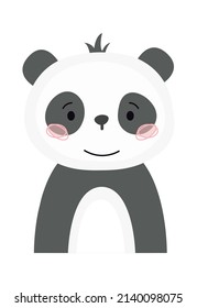 Childish Panda Cartoon Cute Animal. Vector illustration