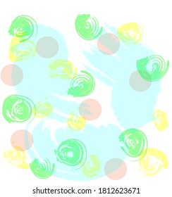 Fondo pastel infantil para plantilla de salpicaduras, dibujo de doodles divertidos. Patrón multicolor en un diseño moderno, composición de trazos y líneas onduladas.