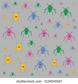Childish pattern with cute monsters. Idea for kids clothing, fabric, textile, baby decoration, wrapping paper