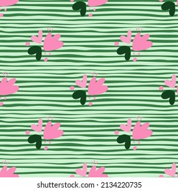 Childish pattern with flowers seamless pattern. Creative abstract heart shape wallpaper. Design for fabric, textile print, surface, wrapping, cover, greeting card. Vector illustration