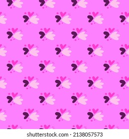 Patrón infantil con flores sin costura. Fondo de pantalla con forma de corazón abstracto creativo. Diseño para tela, impresión textil, superficie, envoltura, cubierta, tarjeta de saludo. Ilustración del vector