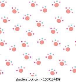 Childish pattern with paw print. Creative nursery background. Perfect for kids design, fabric, wrapping, wallpaper, textile, apparel