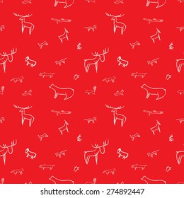 Childish pattern of wild animals