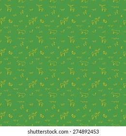Childish pattern of wild animals