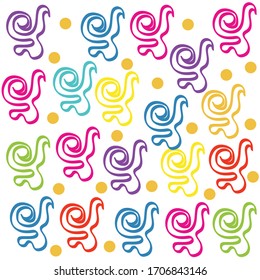 childish patterns, with cute snails, for fabrics, wrappers, textile designs.