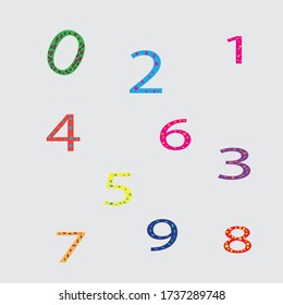 childish pattern..with cute numbers, for wrapping cloth, textiles. vector design