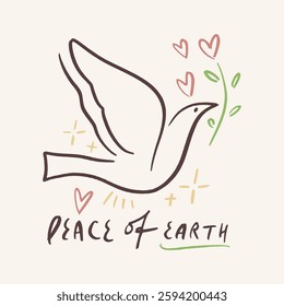 Childish pencil schematic primitive dove bird drawing talisman, baby style stylized pigeon, simple isolated clip-art, peace and love peaceful pacific kindness concept