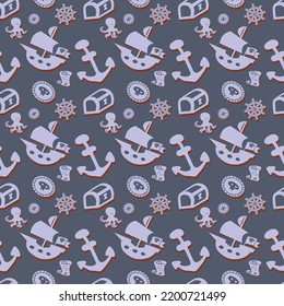 childish pirate theme vector pattern