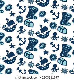 childish pirate theme vector pattern