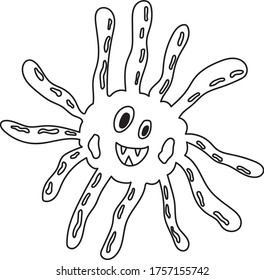 Childish poster with cute hand drawn monster. Perfect for kids bedroom, nursery decoration, posters and wall decorations.