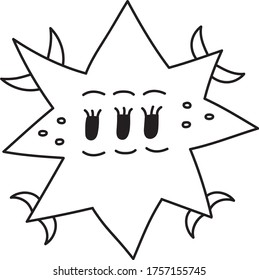 Childish poster with cute hand drawn monster. Perfect for kids bedroom, nursery decoration, posters and wall decorations.