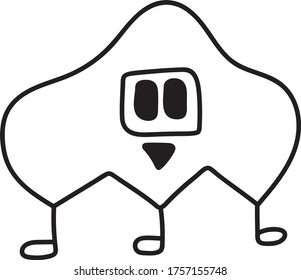 Childish poster with cute hand drawn monster. Perfect for kids bedroom, nursery decoration, posters and wall decorations.
