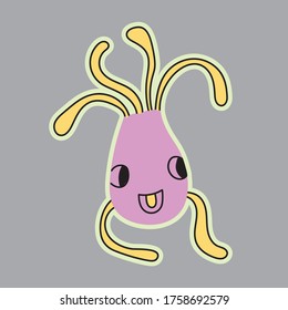Childish poster with cute hand drawn monster. Perfect for kids bedroom, nursery decoration, posters and wall decorations.